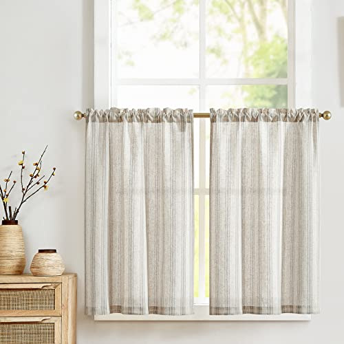 Vangao Fönstergardiner modern boho bistrogardin set om 2 65 B x 90 H cm grå