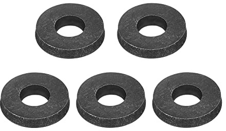 sourcing map Arandela plana de acero al carbono para pernos M10, 5 piezas M10 x 26 x 5 mm, cierre ultra grueso de acero de aleación de grado 8.8 oxidado negro para la industria mecánica