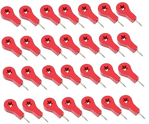 Ciieeo Reißzwecken Holz 50 Stück I-Förmige Pinnwandnägel Dekorative Korktafel Push Pins Kartenmarkierung Fotohalter für Büro Zuhause Schule Wanddekoration