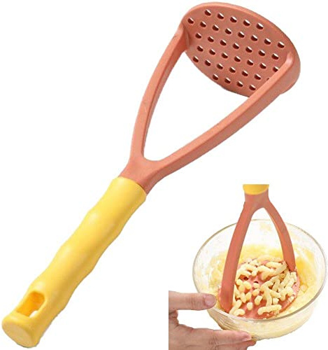 Fituenly Potato Masher with Non-slip Handle Plastic Garlic Press Manual Fruit Vegetable Baby Food Masher for Cooking Kitchen Gadget