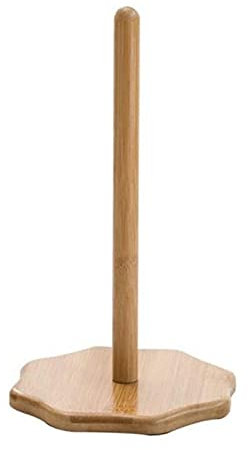 Toilettenpapierhalter Toilettenpapierhalter Bambus Holz Gewebe Halter Arbeitsplatte Küchenpapier Handtuchhalter mit Blumenbasis Holz stehende Toilettenpapierhalter Klorollenhalter