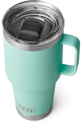 YETI Rambler Travel Mug, Stainless Steel Vacuum Insulated Mug with Stronghold Lid, Seafoam, 30 oz (887 ml)