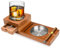 Surplex Posacenere in legno con rum liquori personalizzati per whisky, con cassetto e scomparto per sigari, accessori per sigari da uomo, accessori per whisky