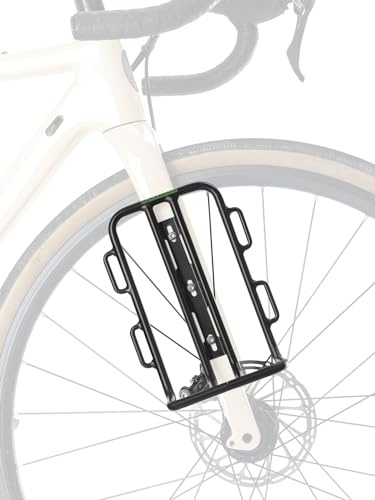 ROCKBROS Front Bike Rack Aluminum Alloy Luggage Touring Carrier Racks 6.6lbs Capacity Cycling Equipment Mountain Road Bike Cargo Rack, Black,Two-Pack