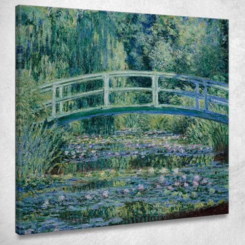 Japanische Seerosen und Brücke Claude Monet, mnt184 Bild gedruckt auf Leinwand, 70 x 70 cm