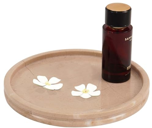 Radicaln Verona Plateau de service rond en marbre fait à la main pour fournitures de fête, bol de service moderne et plateaux alimentaires pour fête, cafétéria pour servir des aliments