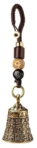 Glocke Zur Abwehr Buddhistischer Schriften-Laute Messingglocke | Autoanhänger Handglocke Schlüsselanhänger - Handglocke Als Schlüsselanhänger, Glocke Aus Reinem Messing Mit Lautem Klang, Kleine Messi