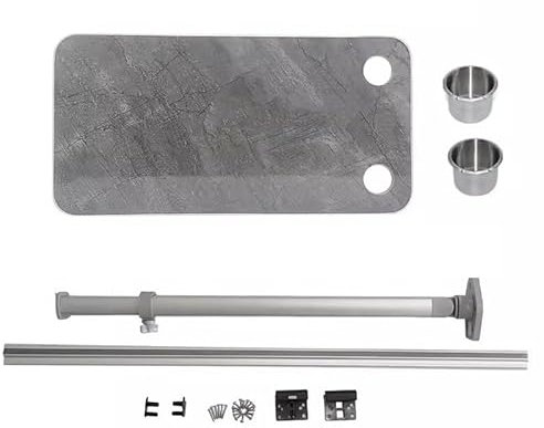 Generisch RV-Esstisch, RV-Klapptisch, höhenverstellbares Tischbein RV, mit Aluminiumlegierungssatz, Abnehmbarer Tisch für Yachten, RV-Wohnmobil (Farbe: Weiß A, Größe: Beinlänge: 50 cm)