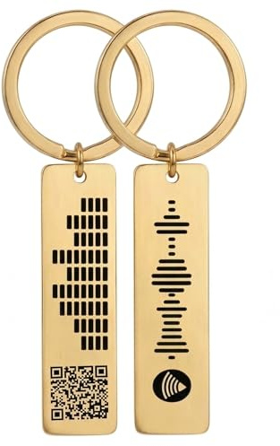 Charmify Personalised Keyring Code for Music App, Music Engraved Keyring | Custom Engraved QR Code Keepsake, Anniversary, Wedding, Engagement, Birthday, Valentine’s Day, Mother’s Day, Christmas Gift
