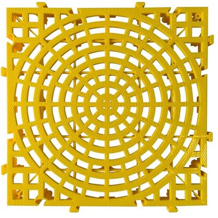 XPLKQXE Almohadilla Rejilla Plástico Palés, Almohadilla Entrelazada Modular, Baldosas Piso Orificios, Tapetes Plástico, Tapete Drenaje para Drenaje, Terraza(Amarillo,40x40x4cm-20pcs)