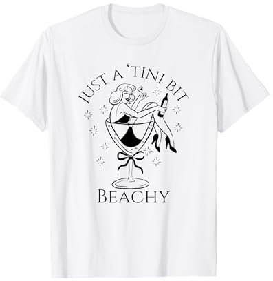 Martini Just A 'Tini Bit Beachy Bikini Vintage Glass Drinks T-Shirt