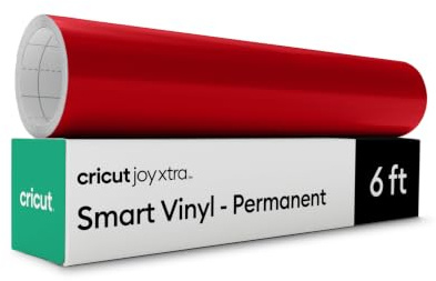 Cricut Vinyl für Plotter | 1 Bogen | 24.1 cm x 1.8m | Rot | Selbstklebende, permanente Plotterfolie für alle Cricut Schneidemaschinen | Joy Xtra Smart Vinyl | Für Joy Xtra Machine