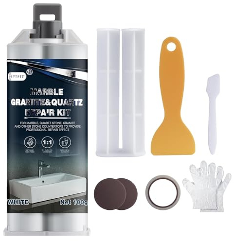 Marmor Reparaturset & Quarz Arbeitsplatte Chip Reparatur Set, Fliesen Reparaturset, Geeignet für Granit, Marmor, Quarzstein und andere Steinoberflächenrisse Quarz Chip Repair Kit