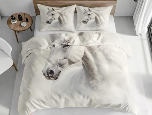 SKOEUI Set di Biancheria da Letto Cavallo Animale Set Copripiumino in