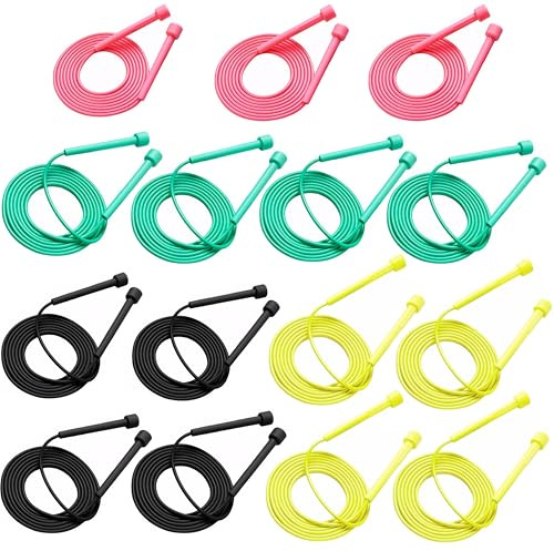 Punklong 15 PCS Adjustable Skipping Rope for Adult,Skipping Sope with Non Slip Handle Lightweight and Portable, Home Exercise and Body Fitness Weight Loss Fun Outdoor Activities