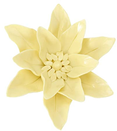 Luxshiny Decorazione Murale Parete in Ceramica Fiore Artificiale Giglio Giallo Grande Dimensione Per Soggiorno e Ufficio Decorazione Da Appendere Elegante Per Pareti e Ambienti Interni