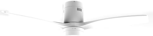 EVVO Ventilador de Techo V553 White 132 cm (52), Luz LED 3 Tonos, Motor 40W DC Silencioso, Aspas Blancas, Mando a Distancia, Modo Invierno/Verano, Temporizador