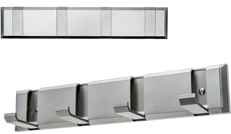 Tenioss24 Attaccapanni da Muro Robusto Alluminio Annodizzato, Appendiabiti Ingresso, Design Salvaspazio, Installazione Facile, Ideale per Cappotti, Borse e Giacche, Colore Silver