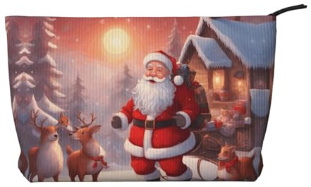 WZYCWB Winter Santa Claus Patterned Toiletry Storage Bag, Essential for organizing Cosmetics and Skincare Products., Winter Santa Claus, One Size