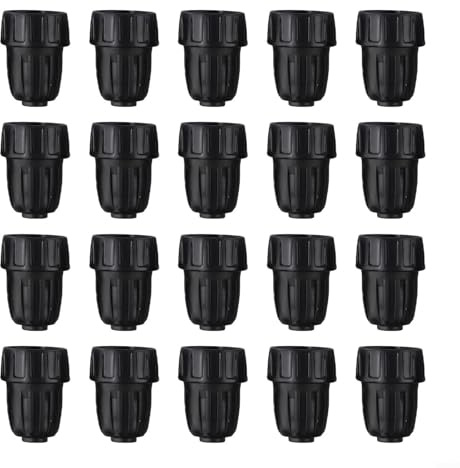 MoSundi Confezione da 20 adattatori per irrigazione per tubo da giardino, connettore da 3/4 a 1/2 per linea di gocciolamento, raccordo in plastica nera per sistema di irrigazione