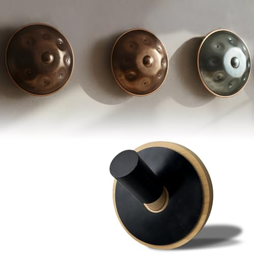 Handpan Wandhalterung, Holz Handpan-Drum Instrument Aufhänger mit Gummi-Puffern, Premium Steel Drum Wandhalterung aus Stahl, Zungentrommel Wandhalterung