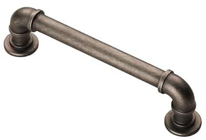 Pipe Handle Solid Metal Cabinet Pull with Industrial Tube Design for Drawers cupboards Furniture and Modern interiors (Pewter)
