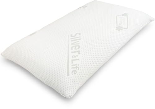 Gorilla Gesund Orthopädisches Nackenstützkissen Silver Neck Wide - viscoelastisches Kissen, Kopfkissen aus Memory Schaum mit Silver & Life-Bezug - 72x42cm - Höhe 12cm