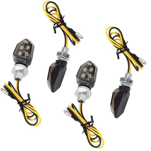 TAKUZA 4 Stück LED Blinker Motorrad 12V, Mini Blinker Motorrad E Geprüft | IP65 Wasserdicht Motorrad Blinker LED, Universal Lauflicht Blinker für Fahrrad, Moped, Scooter, Quad