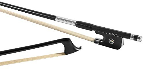 MI&VI CB-720 Classic Carbon Fiber Cello Bow (Size 1/4) with Ebony Frog | Lightweight | Well Balanced | Mongolian Horse Hair - MIVI Music