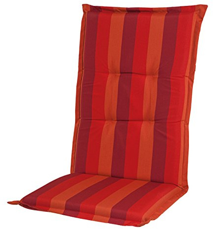 Adlatus-Kühnemuth - Gartenstuhlauflage - Polsterauflage - Sitzauflage - Comfort Dessin 603, Streifen bordeuax-rot-Ocker (Niedriglehner Auflage 96 x 50 cm)