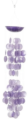 Deco 79 33116 Windspiel, Capiz, 12,7 x 68,6 cm, Violett