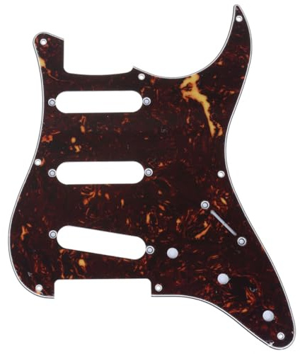 Musiclily Pro 8 Löcher Strat Pickguard Gitarren Schlagbrett für MIJ Fender Japan 57 Vintage Style Stratocaster,4 lagig Tortoise Shell