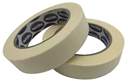Maxim Twin Pack Premium Masking Tape - 50 Metre Rolls - Painting & Decorating Strong Adhesive Tape - 2 ROLLS (24mm x 50m)