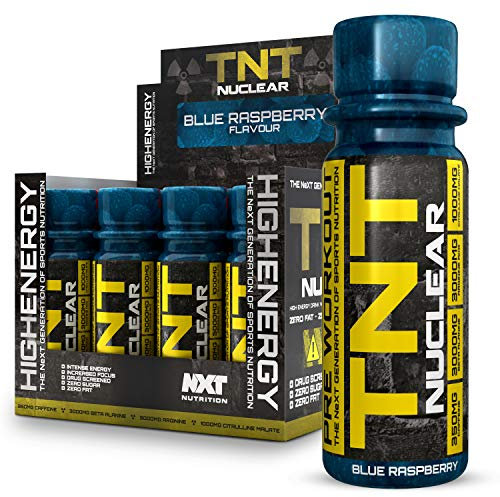 NXT Nutrition TNT Nuclear Shots - Pre Workout Drink 12 x 60ml | Blue Raspberry