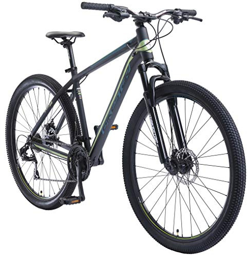 BIKESTAR Bicicleta de montaña Hardtail de Aluminio, 21 Marchas Shimano 29 Pulgadas | Mountainbike con Frenos de Disco Cuadro 19 MTB | Negro