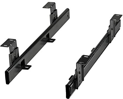 JUNKER Tastaturauszug KT1-30-H35-400-NF 400 mm schwarz (Teilauszug, mit Montagewinkel, höhenverstellbar, belastbar bis 30 Kg) Tastaturablage für den Unterbau