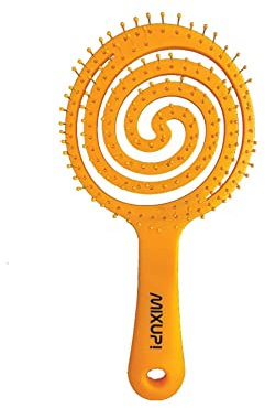Mixup! 3D Soft Touch Haarbürste – Entwirrungsbürste & Kopfhautmassagebürste | Für nasses & trockenes Haar, alle Haartypen | Antistatisch, flexibler Soft-Touch-Griff, Orange