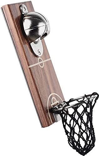 HSWYJJPFB Sacacorchos Abridor de Botellas de Baloncesto para Botella de Montaje en Pared con Receptor de Tapa Integrado, Utensilios de Cocina para Nevera 0927