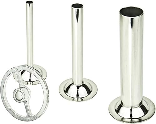 Wolfcut Wurstfüller - Set (Füllrohr Set + eine Führungsscheibe), INOX, kompatibel mit Fleischwolf Regina BME 7