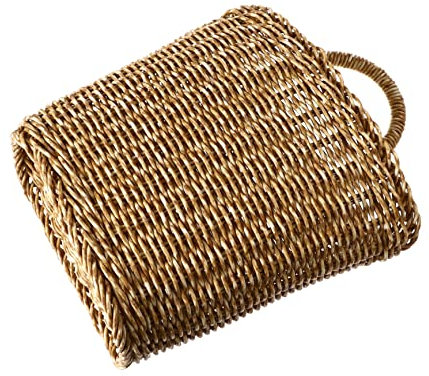 ORFOFE Imitation Rattan Wandbehang Aufbewahrungskorb Mit Griff Hängender Blumenkorb Für Dekoration Und Kleinigkeiten Organizer