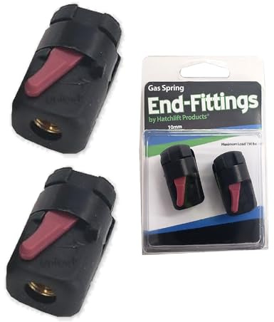 Hatchlift Products Ball Stud with Nylon Nuts - Replacement End Fitting for Socket Gas Springs - Easy Disconnect & Reconnect - Extends Gas Spring Life - Off-Season Storage, 10mm Quick Release - 2 pcs