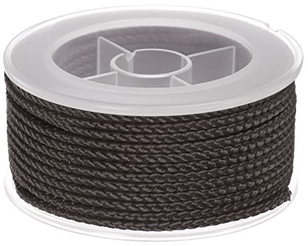 sourcing map Hilo de Nylon, Cuerda de Abalorios de Cordel, Cordón Trenzado Extrafuerte 2mm para Pulseras Joyería Fabricación Bricolaje Artesanías 11M/36 Pies, Café