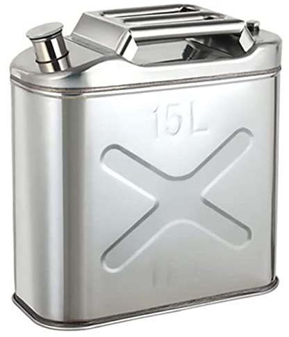5 l/10 l/15 l/20 l Kraftstoff Benzin Diesel Gas Kanister Tank Behälter, 201 Edelstahl Kanister für Motorrad Automobile Rasenmäher Boot Camping, 15 l