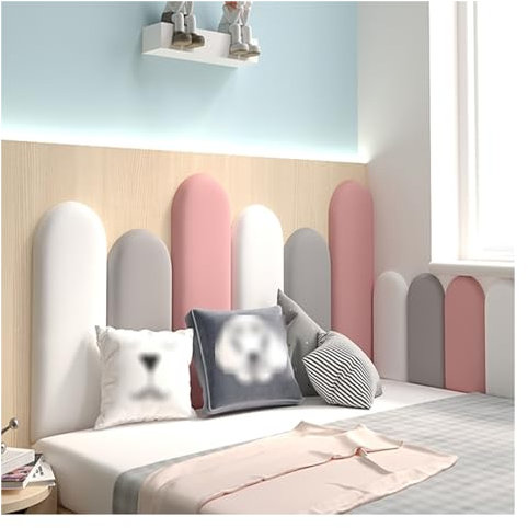 XILYZMO Bett Kopfteil Wandpolster, Wohnen Gepolstert Wandpaneel, Schälen Und Kleben Kopfteil, Von Verletzend Anti-Kollision Wandmatte Für Wanddekoration(Rosa,55x200cm)