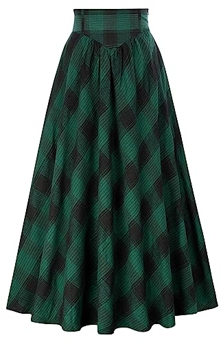 SCARLET DARKNESS Damen Viktorianischer Trachtenrock Hohe Taille Lacing Mittelalter Maxi Rock