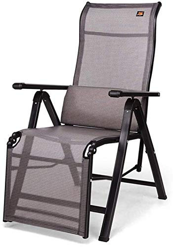 Leichte Gartenliegen und Liegestühle, zusammenklappbar, verstellbar, Sonnenliege, Sonnenliege mit kostenlosem Lendenkissen, für den Strand, Pool, Außenterrasse, Campingfüße aus Stahl (Farbe: Schwarz)