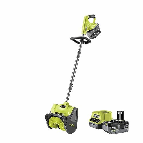 RYOBI 18V ONE+ Akku-Schneefräse RY18ST25A-140 (25cm Arbeitsbreite, 6m Wurfweite, Circa 100m² Arbeitsfläche bei nutzung eines 4Ah Akku, inkl. 1x 4 Ah Akku und Ladegerät)
