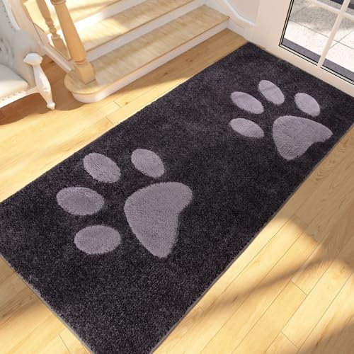 FCSDETAIL Schmutzfangmatte waschbar 80 x 178 cm, Fußmatte Innen, absorbierend Fussmatte, rutschfeste Sauberlaufmatte, wasserdicht Teppich für Hund, Eingang, nasse Pfoten | rutschfeste waschbar Sauberlaufmatte, Teppich für Hund, Eingang, nasse Pfoten