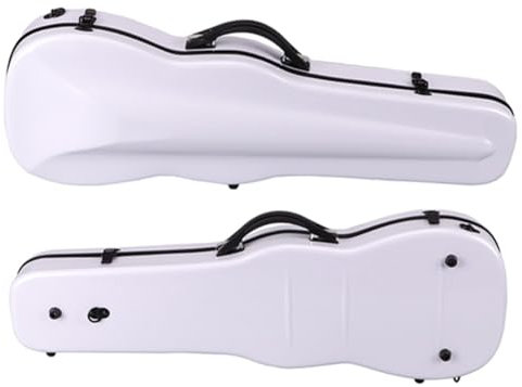 HDYNUZ 15 16 Bratschenkoffer, Kohlefaser-Bratschen-Hartschalenkoffer, leicht, robust, mit doppelten Schultergurten (Color : White)