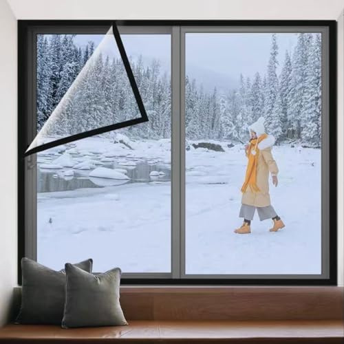 45x175cm,Film Isolant pour fenêtre,Intérieur résistant à la Chaleur,Kit Isolant pour Porte et fenêtre,Film Isolant Transparent pour Protection Contre Le Froid,Réutilisable